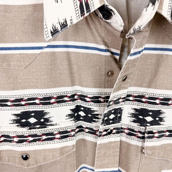Wrangler 90s Pearl Snap Rodeo Vintage Mens Long Sleeve XL Roping - Picture 3 of 6